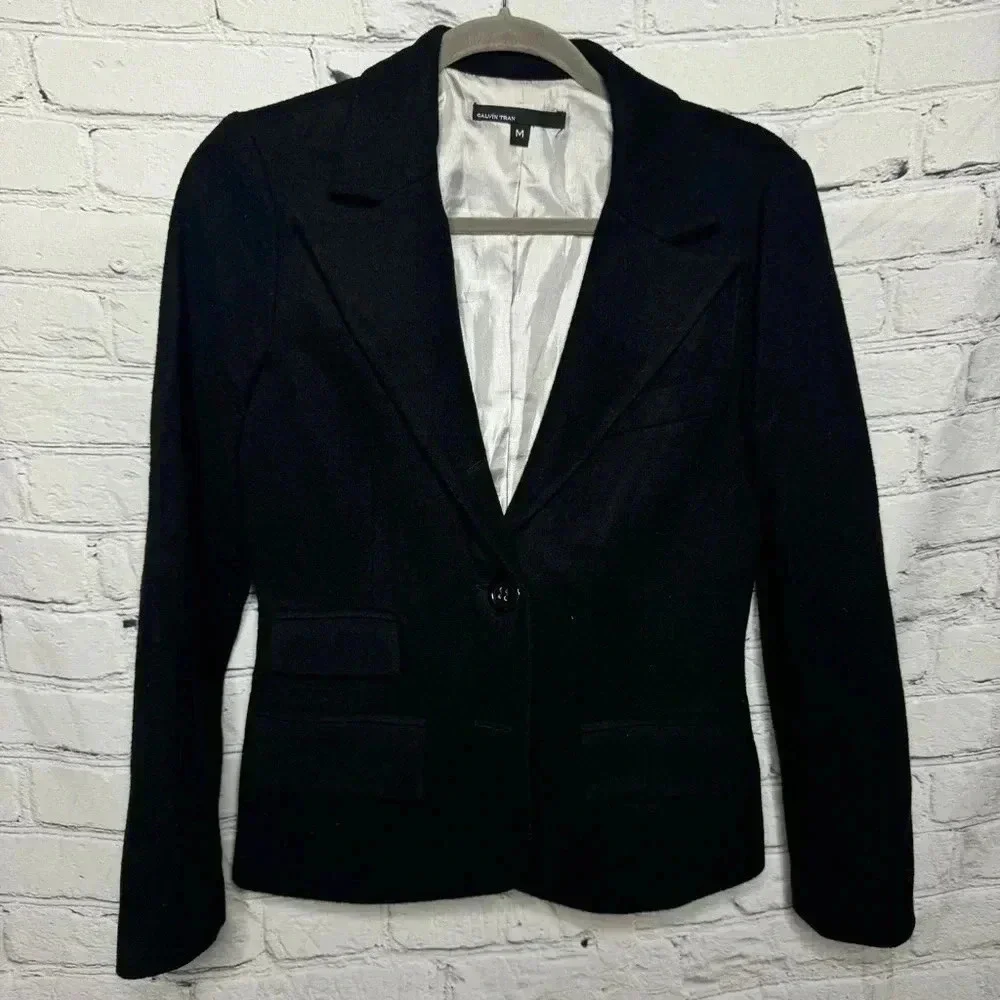 Calvin Tran Women’s Black Wool Blazer size Medium